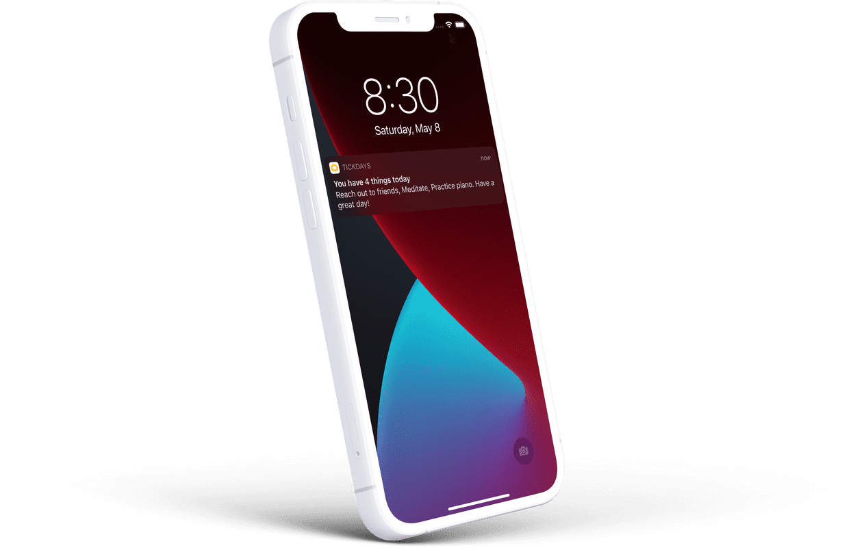 iPhone notification from Tickdays